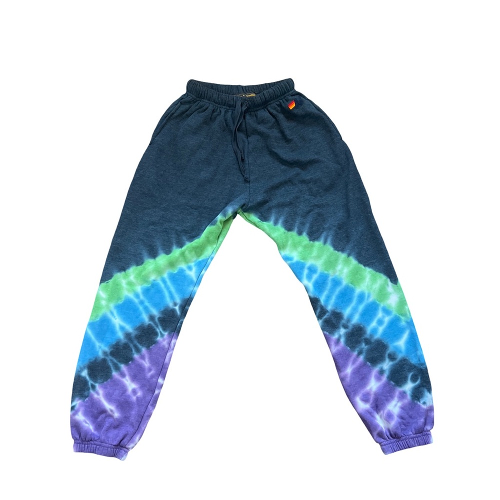 Aviator Nation Tie-Dye Joggers - Blue, Green, Purple